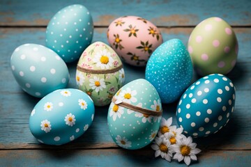 Easter eggs, are eggs that are decorated for the Christian feast of Easter, which celebrates the resurrection of Jesus. AI generated