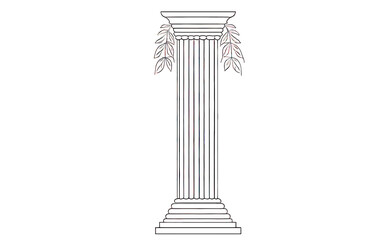 Columna griega ilustración vector, creado con IA generativa - obrazy, fototapety, plakaty