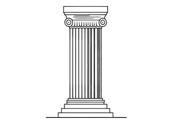 Columna griega ilustración vector, creado con IA generativa - obrazy, fototapety, plakaty