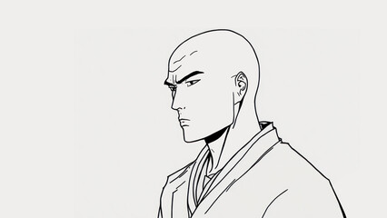 Hombre budista meditando, monje conocimiento interior, creado con IA generativa