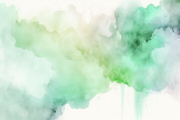 Green pastel watercolor background, Generative AI