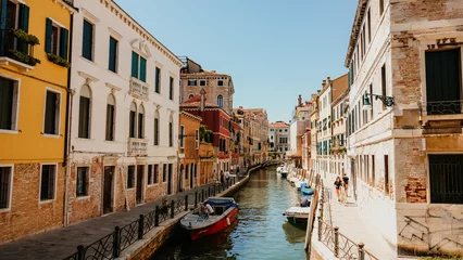 Fotobehang Streets and buildings in venice italy italia roman ancient architecture gothic style water gondola murano glass © Mehmed