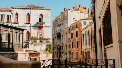 Streets and buildings in venice italy italia roman ancient architecture gothic style water gondola murano glass