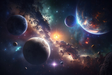 Obraz na płótnie Canvas planets in space