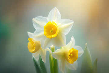 Fototapeta premium Dafodil Flowers, Illustration, Generative AI