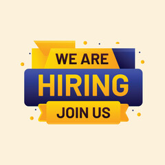 we are hiring join us announcement banner vector