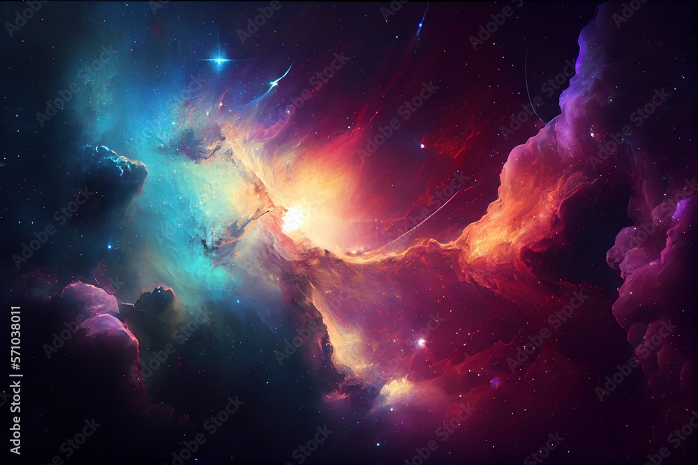 Canvas Prints deep space abstract colorful background with galaxy, stars and cosmic gas nebula type. generative ai