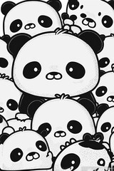 Fototapeta premium Cute panda, generative ai