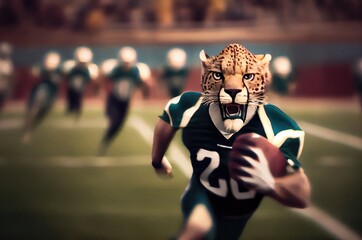 Cheetah Football Competitor On The Field Generative AI
