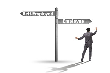 Concept of choosing self-employed versus employment