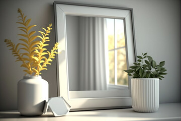 picture frame modern interior with a window 