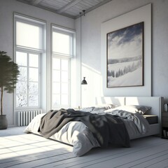 New modern bedroom. ai
