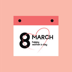 Happy Women's Day - March 8 concept poster for the spring holiday. Vector illustration. Greeting card