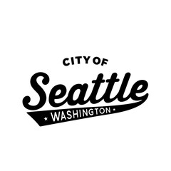 Obraz premium City of Seattle lettering design. Seattle, Washington typography design. Vector and illustration.