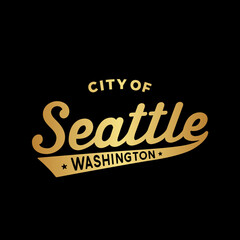 Obraz premium City of Seattle lettering design. Seattle, Washington typography design. Vector and illustration.