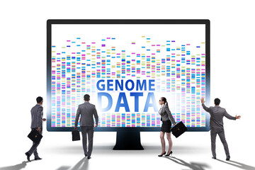 Business people in genome data concept