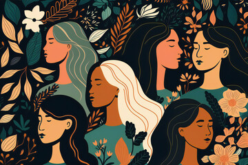 women seamless colorful pattern background 