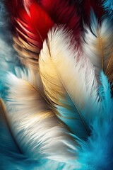 illustration, soft and beautiful feathers in carnival, ai generative