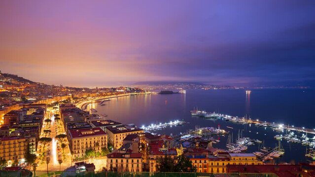 Naples, Italy aerial skyline on the Gulf