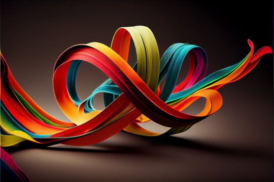 rainbow ribbon - Digital illustration - Generated by Artificial Intelligence © Francis Valadj