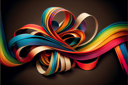 rainbow ribbon - Digital illustration - Generated by Artificial Intelligence © Francis Valadj