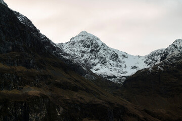 snow covered mountains