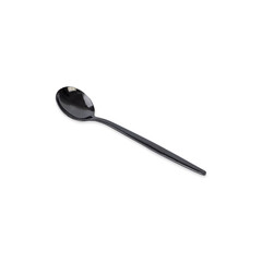 Black metal dessert spoon isolated over white background