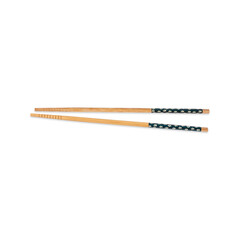 A pair of bambu decorated chopsticks isolated over white background