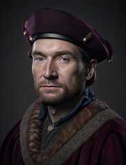 Tudor Man Portrait-Medieval times-Generative AI