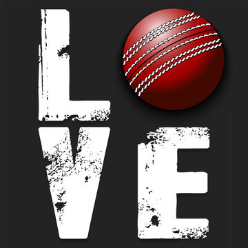 Happy Valentines Day. Love and cricket ball