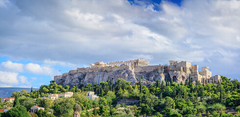 View of the Acropolis, Parthenon in cloudy weather