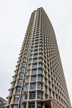 Centre Point is a building in Central London, comprising a 34-storey tower; a 9-storey block to the east including shops, offices, retail units and maisonettes. Shot 11 February 2023.