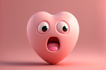 surprised heart cartoon, generative AI