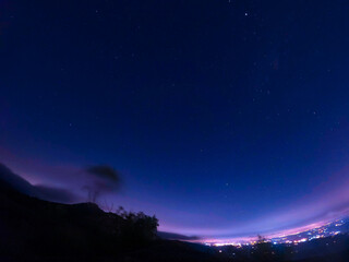 Night sky of the top of mountain