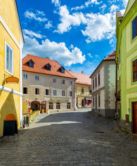 Old street in Cesky Krumlov, Czech Republic. Architecture and landmark of Cesky Krumlov