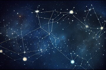 Space and galaxy astrology or astronomy background with star constellations. 