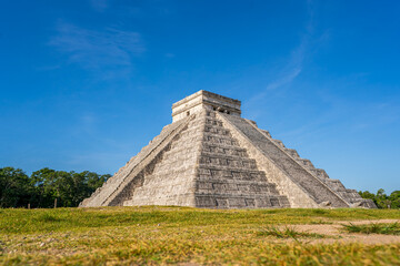 Pyramid of Kukulcan in the Chichen Itza Archaeological Zone.