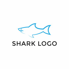 Simple sharks vector logo design template