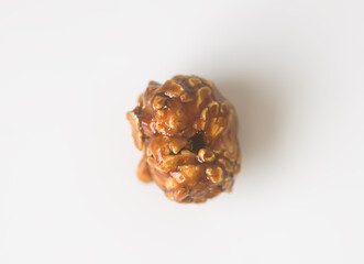 Sweet ready-to-eat popcorn close up.