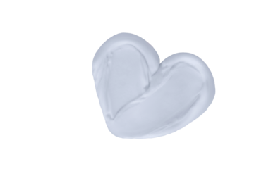 Heart shape from cream on transparent background 