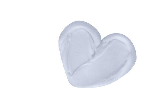 Heart shape from cream on transparent background 