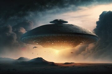 Fototapeta na wymiar Unidentified Flying Object, UFO. Generated AI