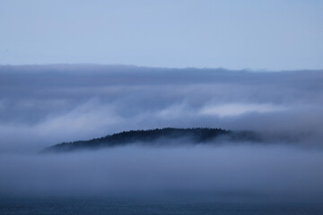 Morning fog on the ocean