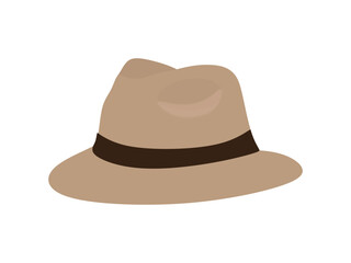 Hat in flat style illustration. Beach hat isolated. Vector illustration