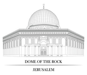 Dome Of The Rock vector & line art