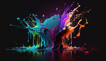 Colorful splattering paint - HD Wallpaper - obrazy, fototapety, plakaty