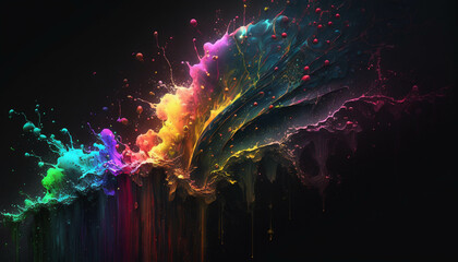 Splattering rainbow-colored paint - HD Wallpaper