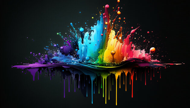 Multicolor splashes- HD Wallpaper