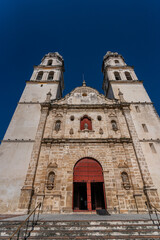 View of Historical Catholic Catedral San Francisco de Campeche.