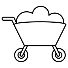 wheelbarrow illustration. gardening equipment